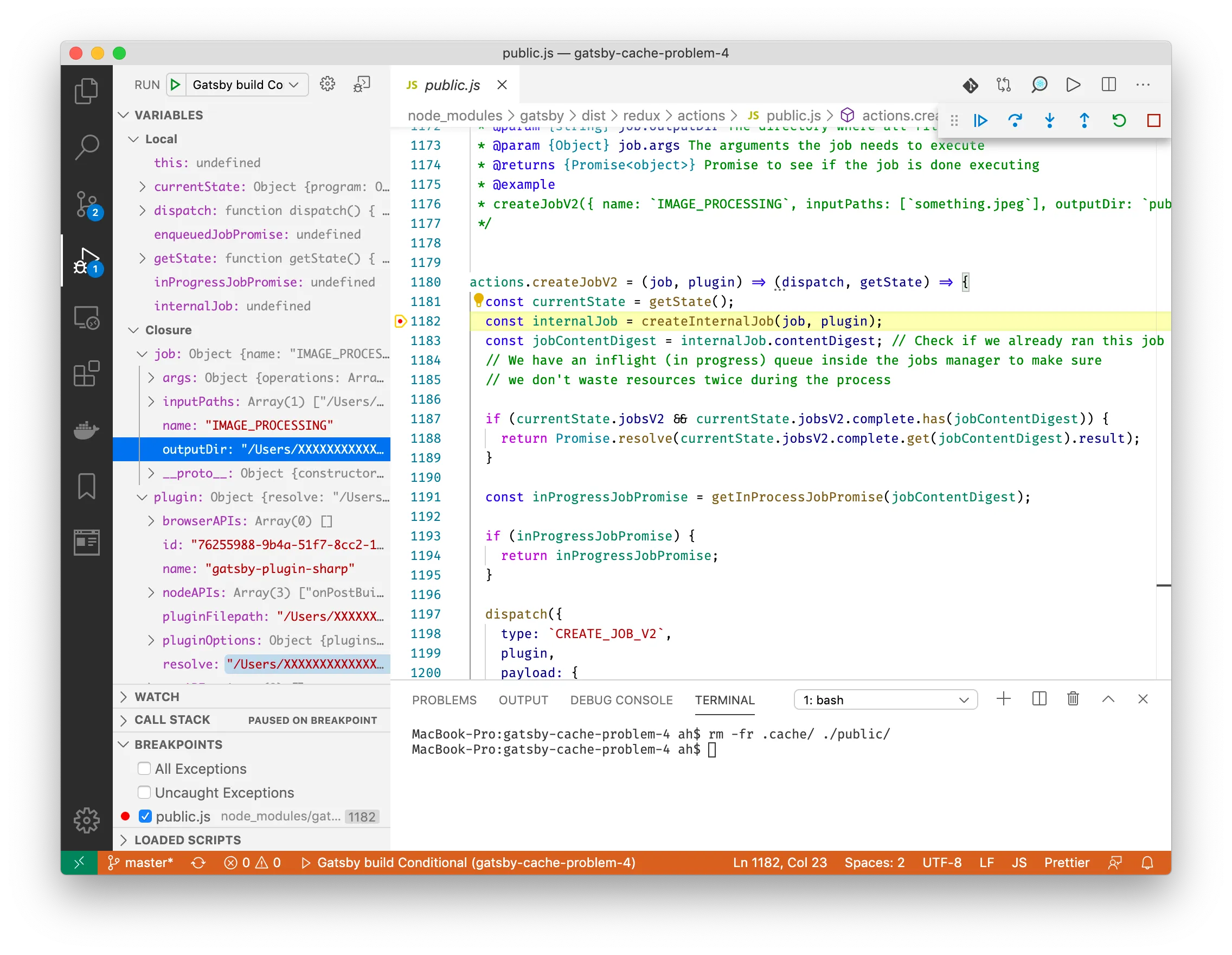 VS Code debug / public.js:1182