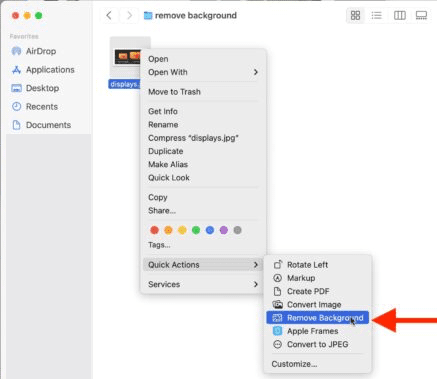 Finder Shortcut Remove Background