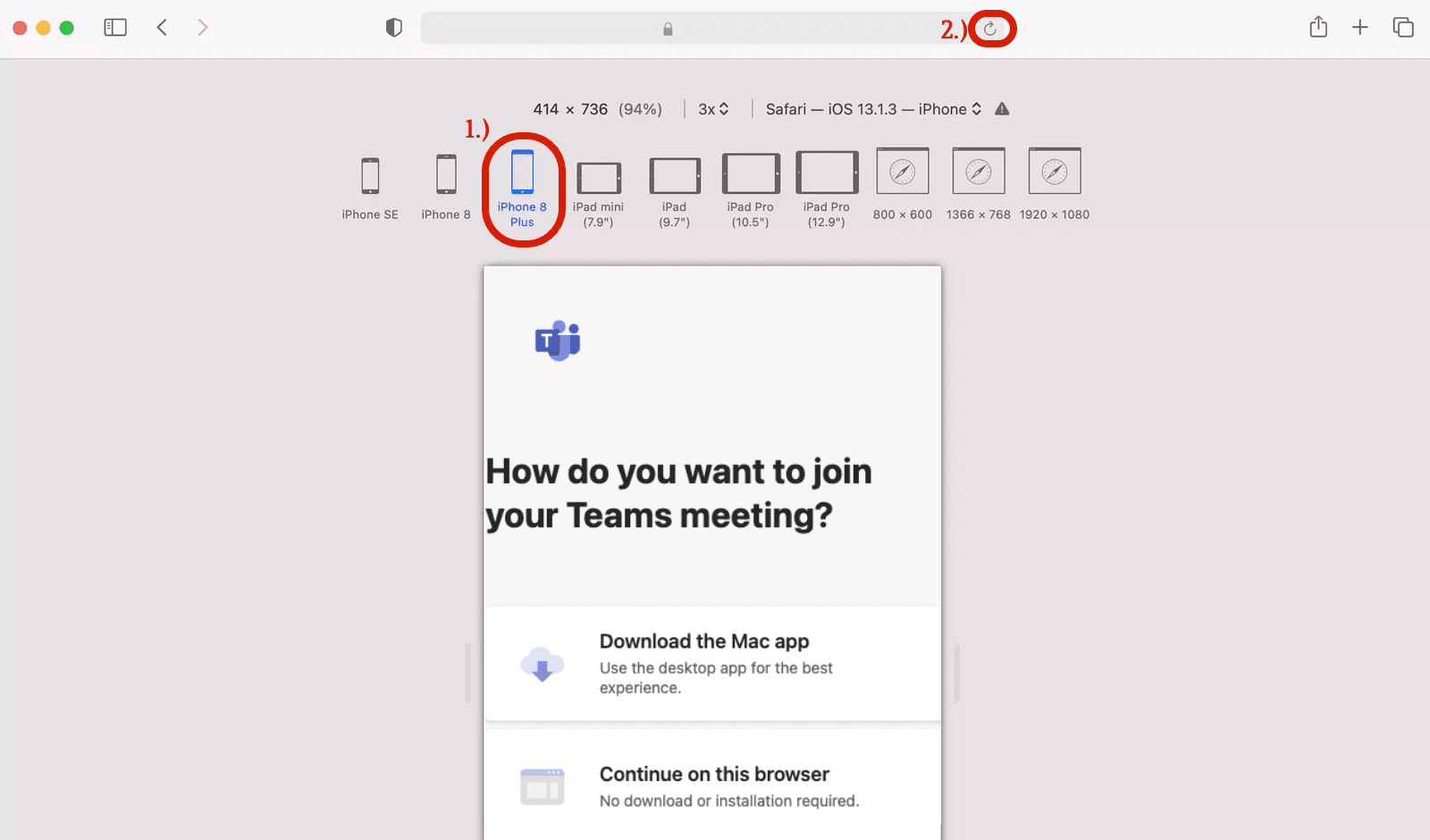 safari cannot open microsoft teams